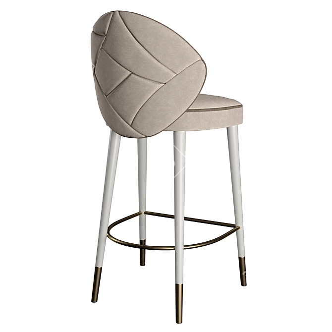 Elegant Quilted Sophia Bar Stool 3D model image 3