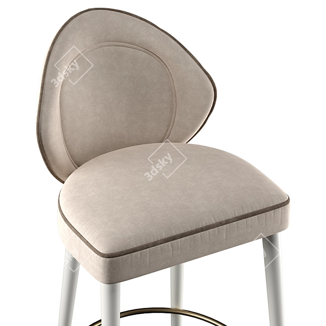 Elegant Quilted Sophia Bar Stool 3D model image 5