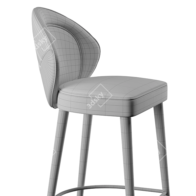 Elegant Quilted Sophia Bar Stool 3D model image 7