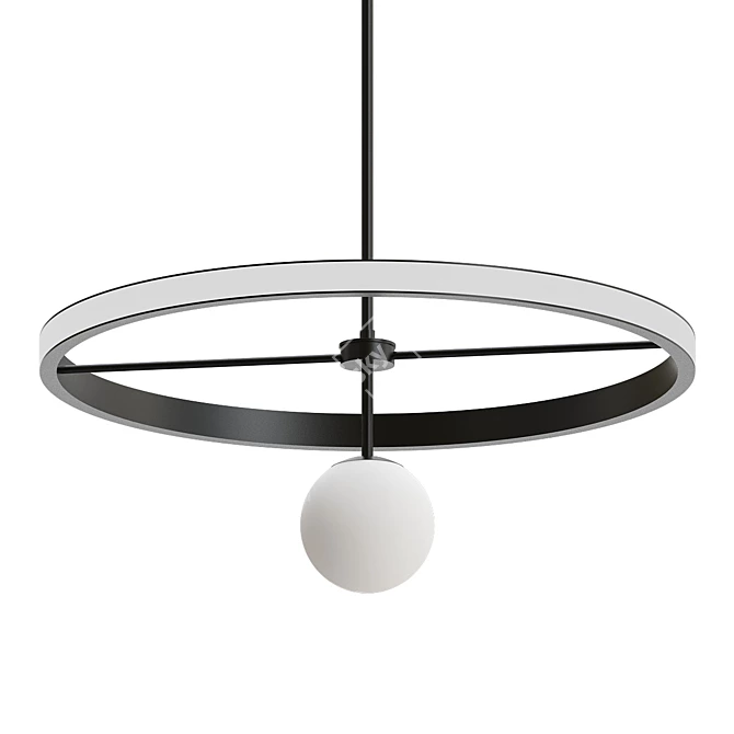 Elegant Pendant Ring Light 3D model image 1