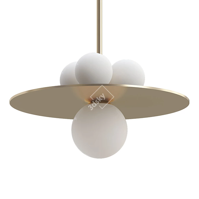 Spherical Plate Pendant Light 3D model image 1