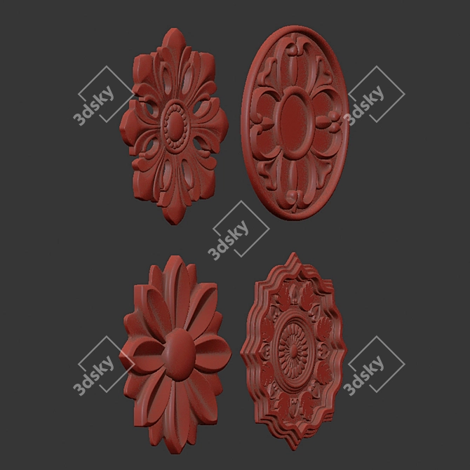 Elegant Rosettes for Versatile Decor 3D model image 5