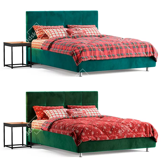 Christmas Vibes: Askona Elisa Bed Set 3D model image 2