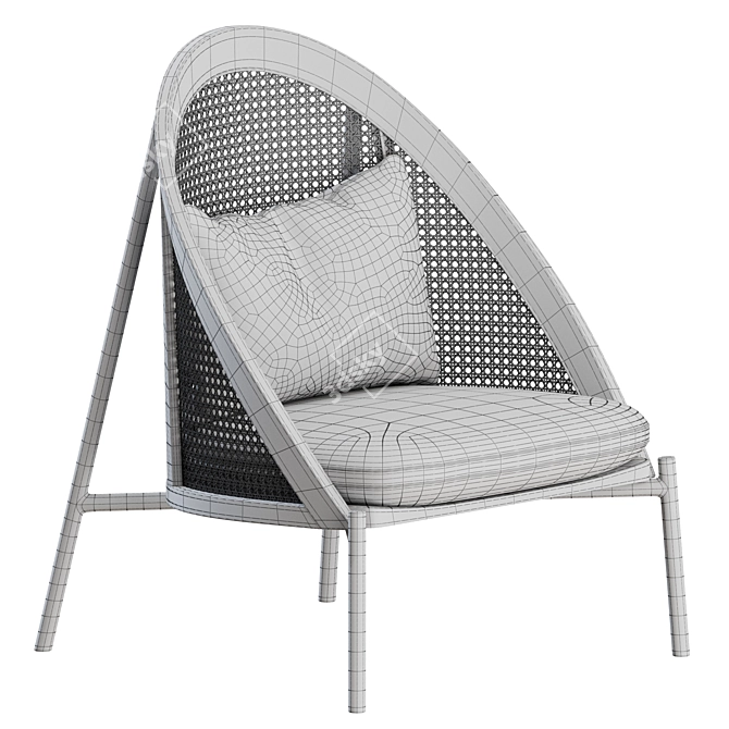 Elegant Loie Lounge Chair 3D model image 4