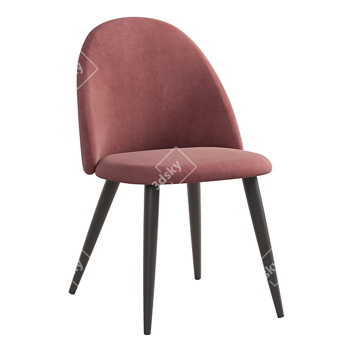 Elegant Mustard Velvet Chair 3D model image 3