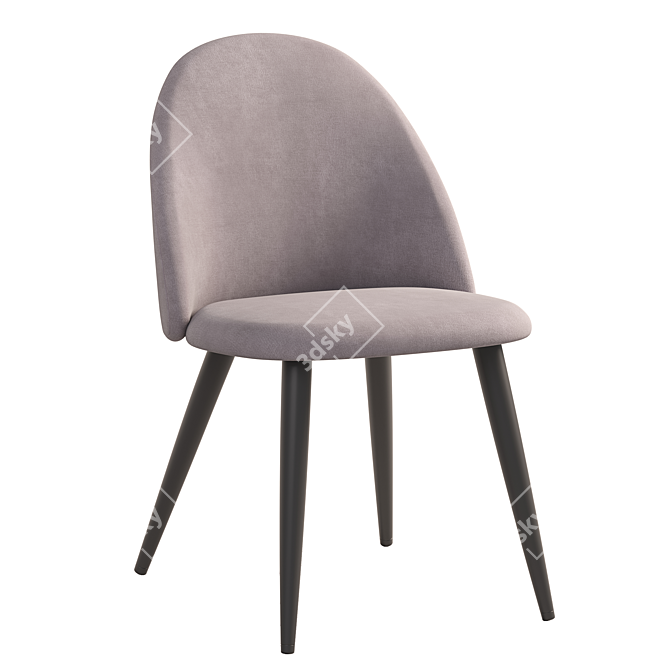 Elegant Mustard Velvet Chair 3D model image 5