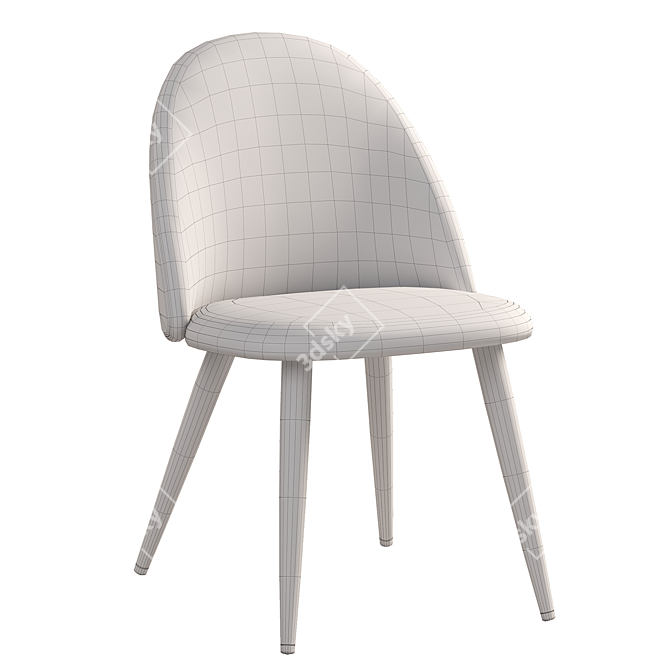 Elegant Mustard Velvet Chair 3D model image 7