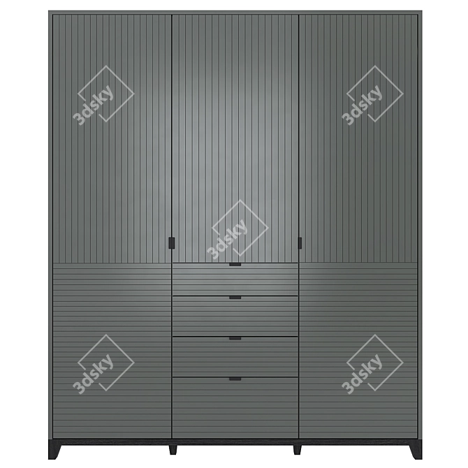 Modern Wardrobe CS226 - Stylish and Functional 3D model image 1