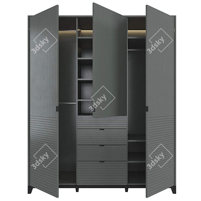 Modern Wardrobe CS226 - Stylish and Functional 3D model image 3