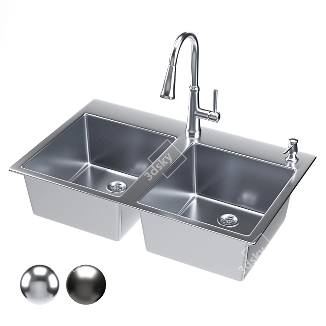 Elegant MOEN Sink: Stylish & Durable 3D model image 1