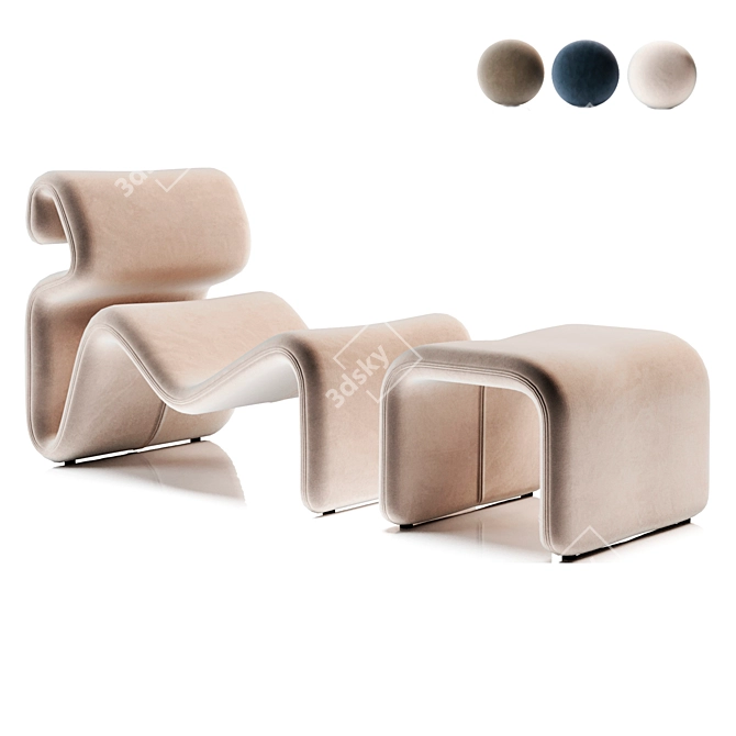 Artilleriet Etcetera Fabric Lounge Chair 3D model image 1