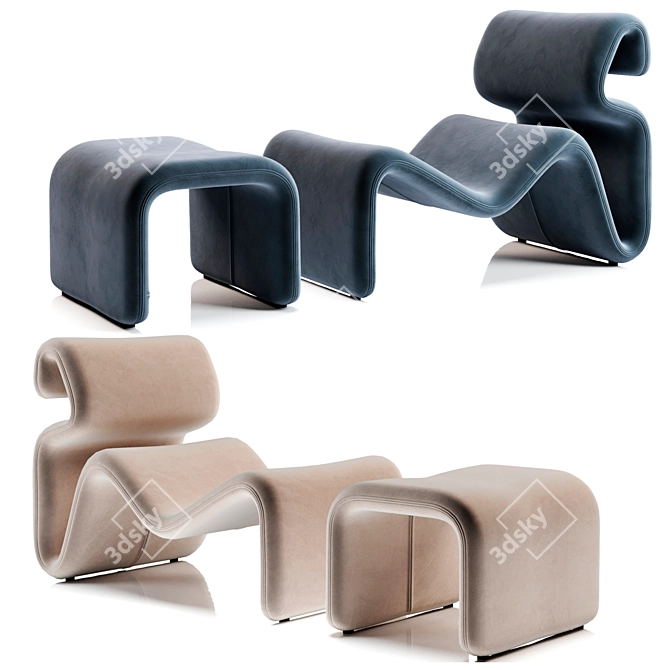 Artilleriet Etcetera Fabric Lounge Chair 3D model image 3