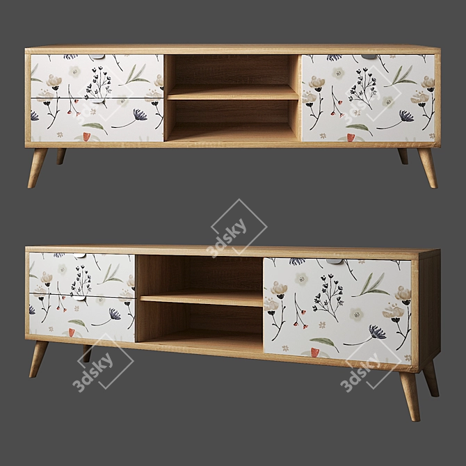 Stylish Berber TV Stand: Smart 3D model image 1