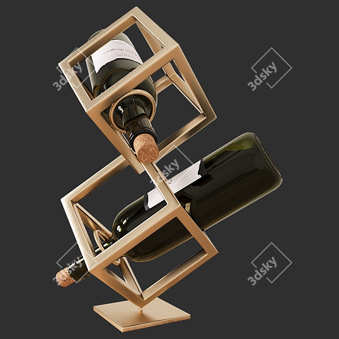 Elegant Dionysus Wine Stand 3D model image 2