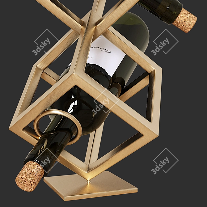 Elegant Dionysus Wine Stand 3D model image 3