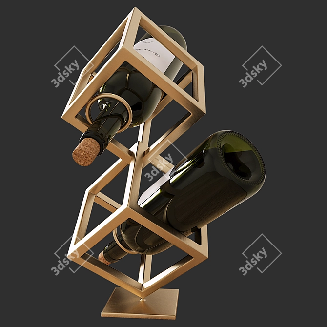 Elegant Dionysus Wine Stand 3D model image 4