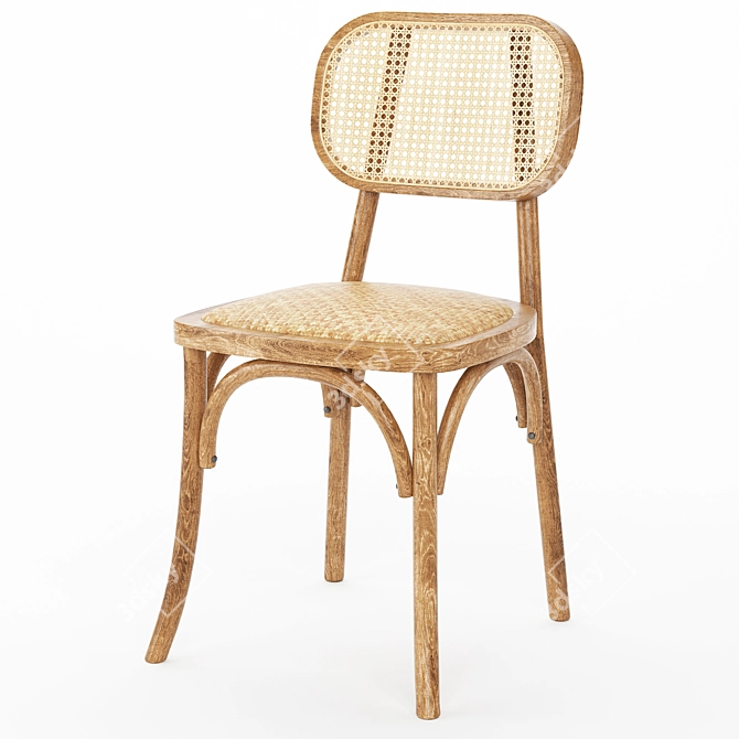 Elegant Sendai Wood Chair 3D model image 1