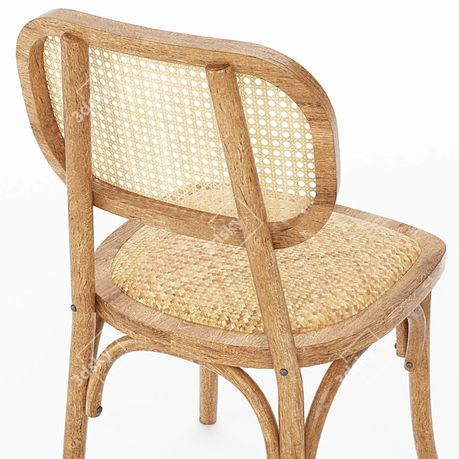 Elegant Sendai Wood Chair 3D model image 3