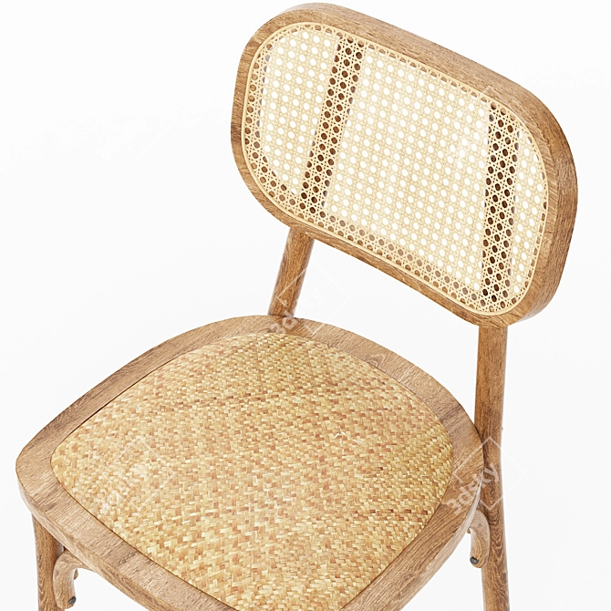 Elegant Sendai Wood Chair 3D model image 4