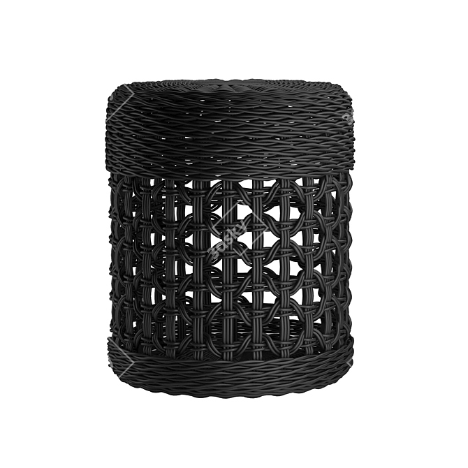  Rustic Woven Wicker Basket 3D model image 4