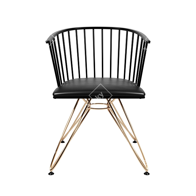 Modern Windsor Style Fibreglass Chair 3D model image 1