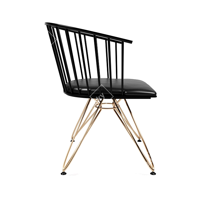 Modern Windsor Style Fibreglass Chair 3D model image 2