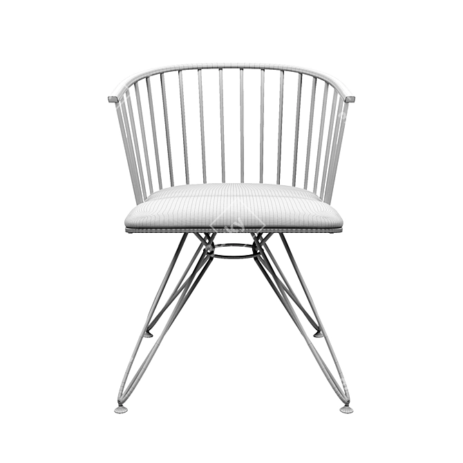 Modern Windsor Style Fibreglass Chair 3D model image 4
