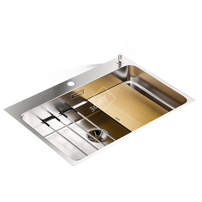 Blanco ETAGON 700-IF/A: Sleek & Stylish Stainless Steel Sink 3D model image 2