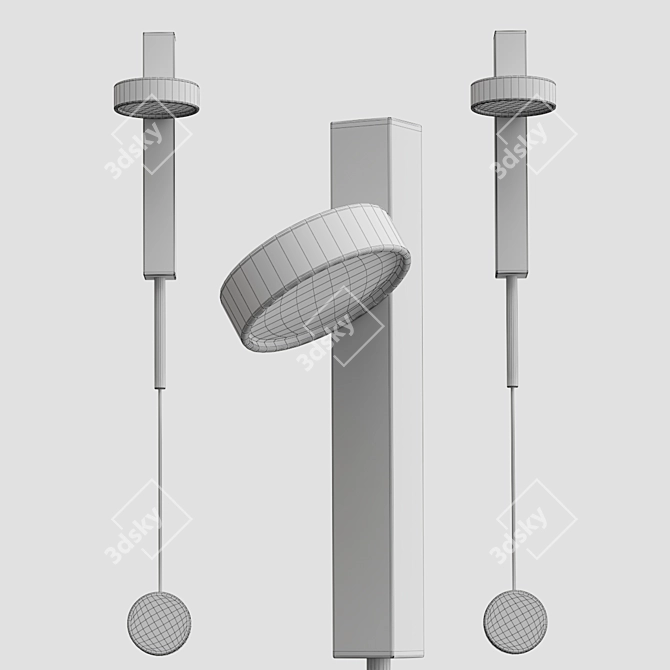 Sleek Denzil Gold Design Lamp 3D model image 3