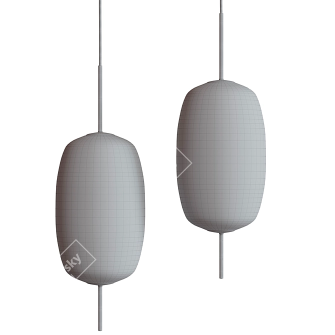 Minimalist Corner Pendant Light by Lomu 3D model image 3