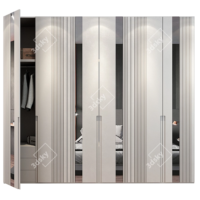  Modern X-Design Wardrobe | 77 3D model image 1