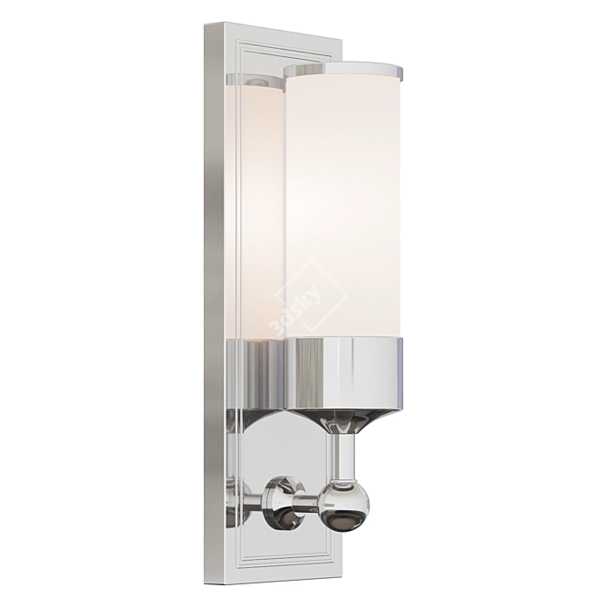 Sleek Nickel Wall Lamp 3D model image 1