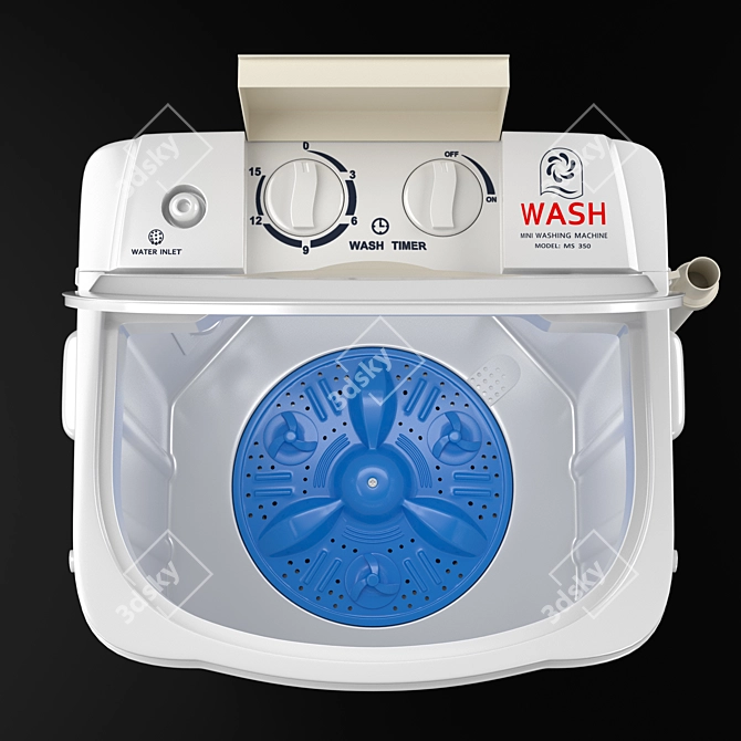 Compact Mini Washing Machine M350 3D model image 3