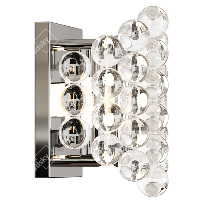 Elegant Nickel Finish Wall Lamp 3D model image 1