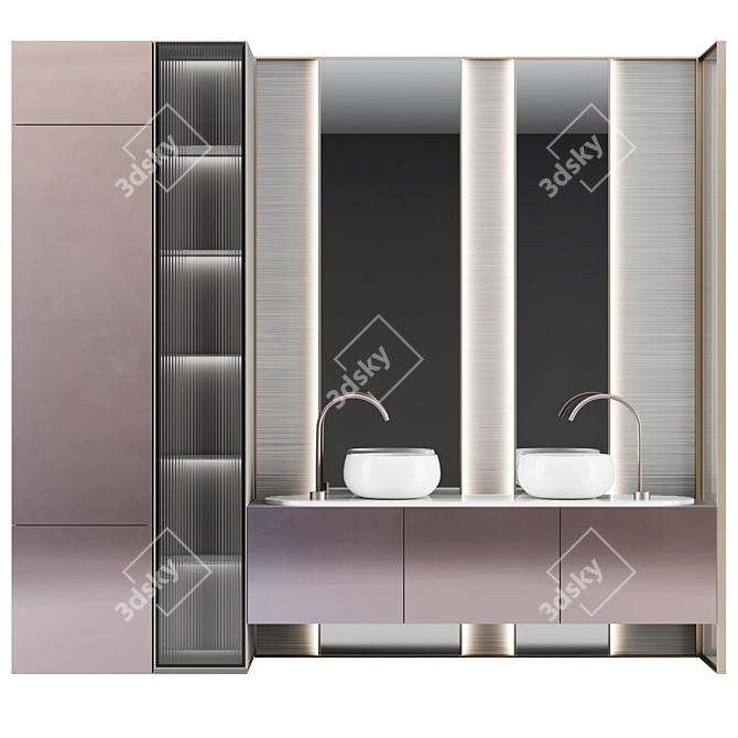 Elegant Bathroom Console Set 3D model image 1