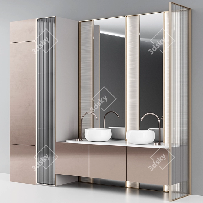 Elegant Bathroom Console Set 3D model image 4
