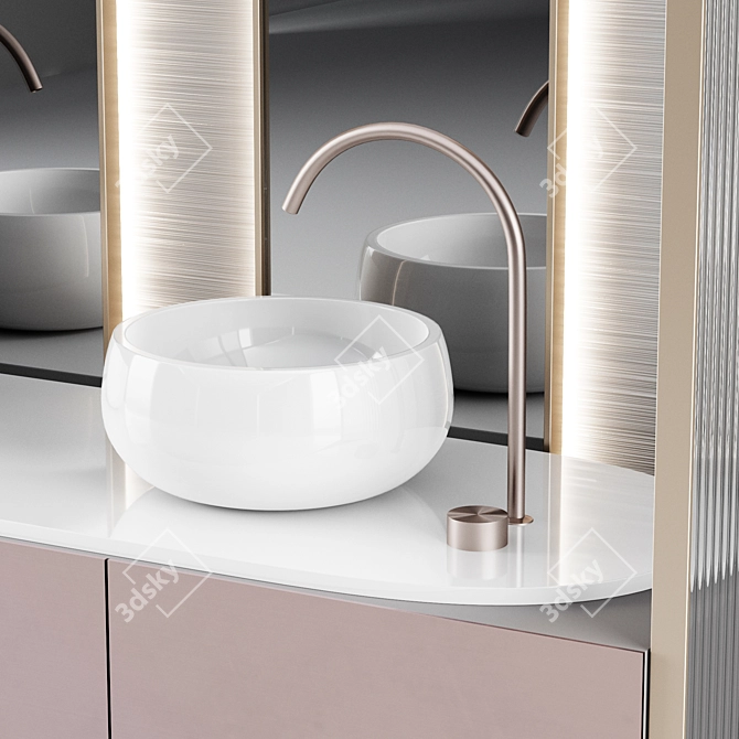 Elegant Bathroom Console Set 3D model image 6