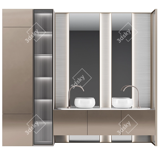 Elegant Bathroom Console Set 3D model image 8