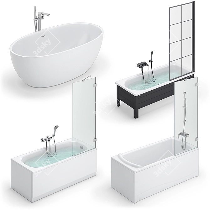 Luxury Bath Set - Gustavsberg, Sanitana, Antoniolupi 3D model image 7