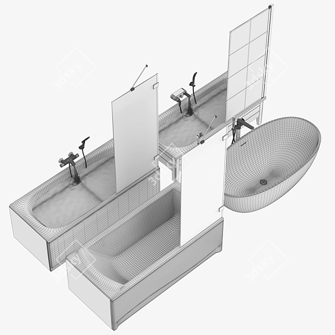 Luxury Bath Set - Gustavsberg, Sanitana, Antoniolupi 3D model image 6