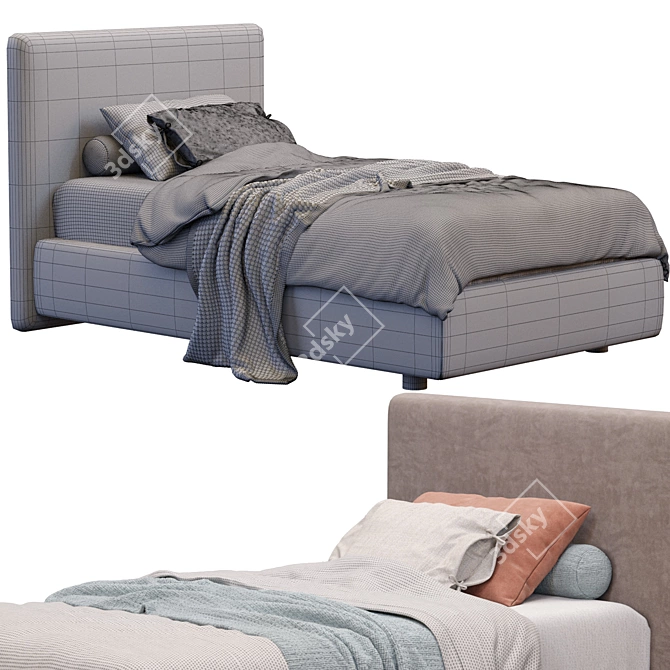 Elegant Arca Bed by Poliform 3D model image 4