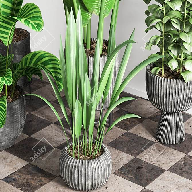 Sleek Indoor Plant Stand 3D model image 3