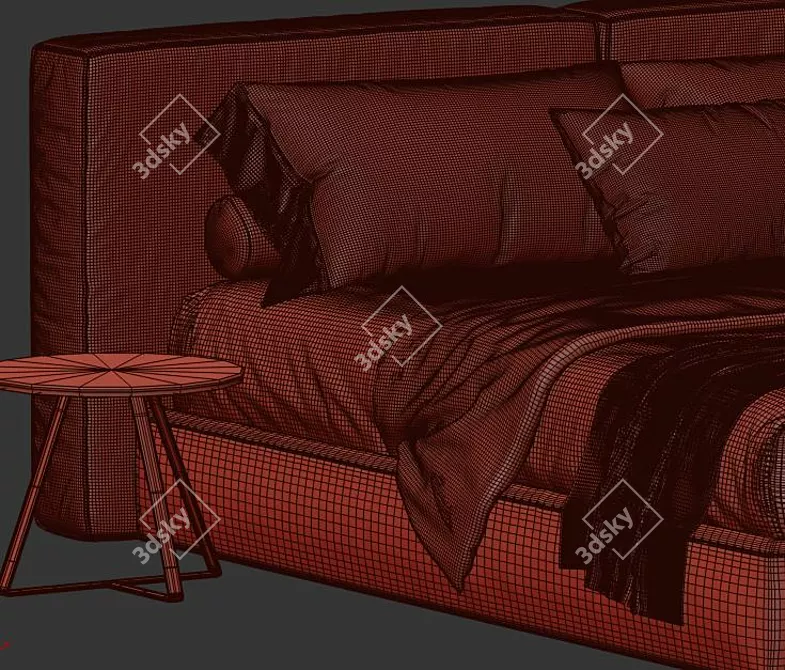 Contemporary Flann Bed: Ditre Italia 3D model image 4