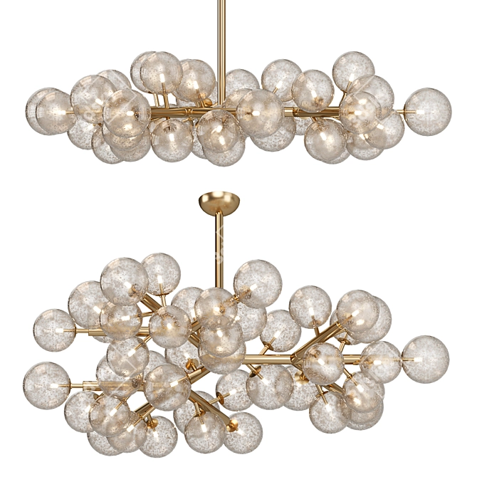 Ethereal Murano Glass Snowflake Chandelier 3D model image 1