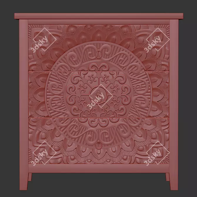 Burnt Brown Sideboard - Elegant Storage Solution 3D model image 6