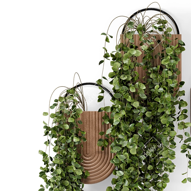 Modern Hanging Plants in Sleek Concrete Pot 3D model image 3