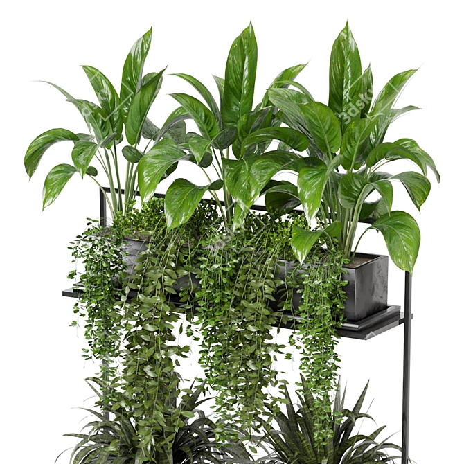 Metal Box Hanging Plants Set 3D model image 3