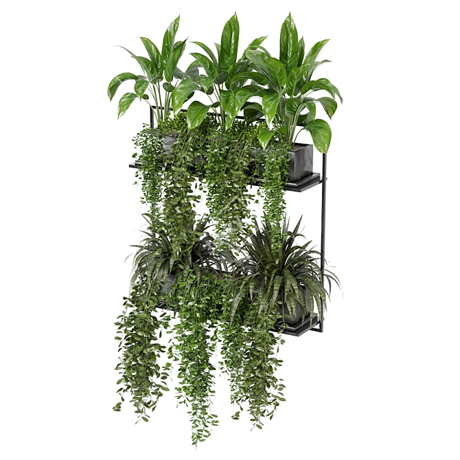 Metal Box Hanging Plants Set 3D model image 5