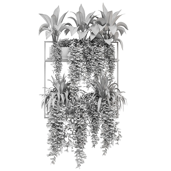 Metal Box Hanging Plants Set 3D model image 7