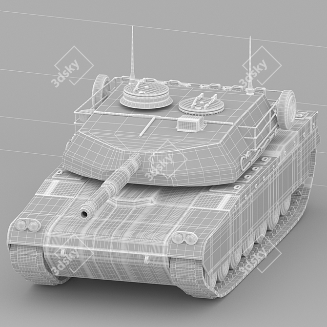 Sleek Tank Model Kit 3D model image 3